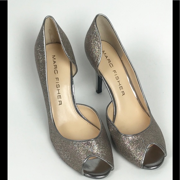 MARC FISHER Joey 3 Glitter Sparkle Heels Sz 7 - Picture 1 of 5